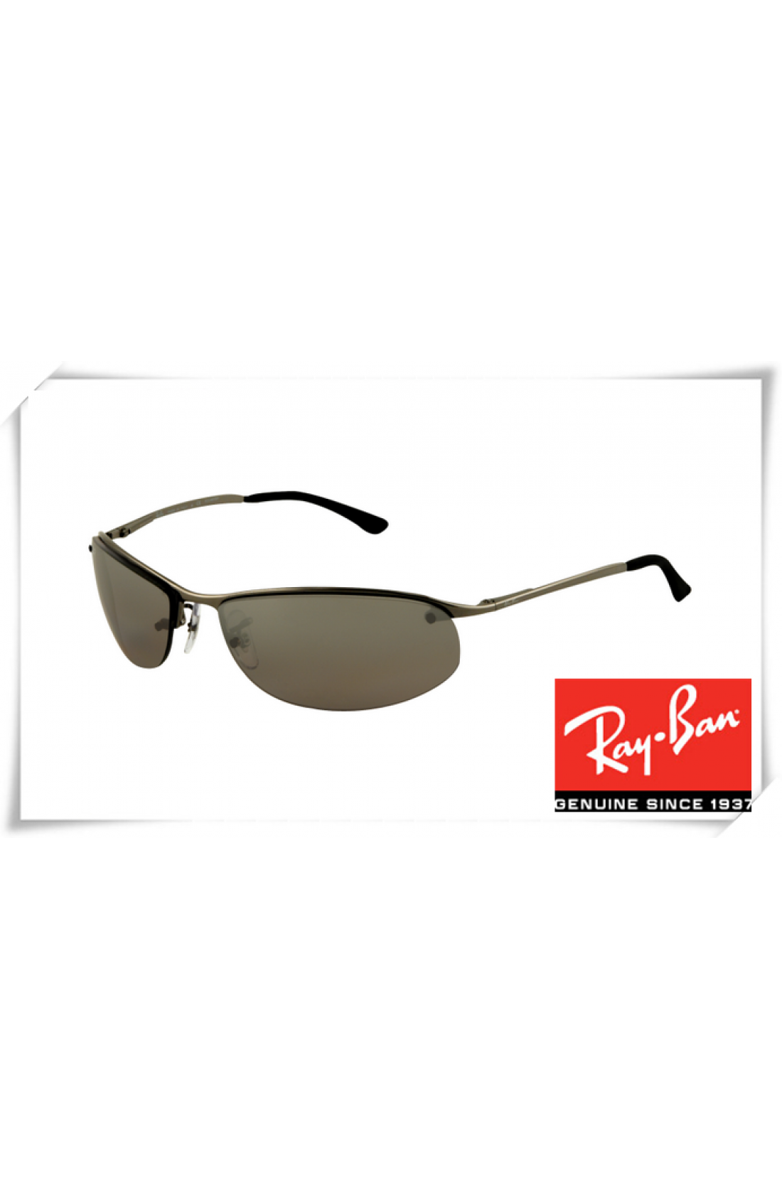 Karakteriseren adelaar voorspelling Cheap Ray Ban RB3179 Top Bar Oval Sunglasses Gunmetal Black Frame Gray Lens